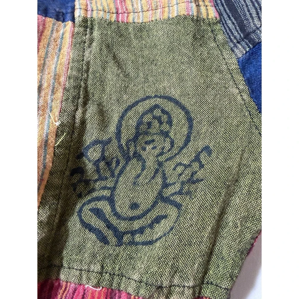 The Little Bazaar Nepal 100% Cotton Patchwork Cargo Pants Boho Size S/m - Picture 10 of 16